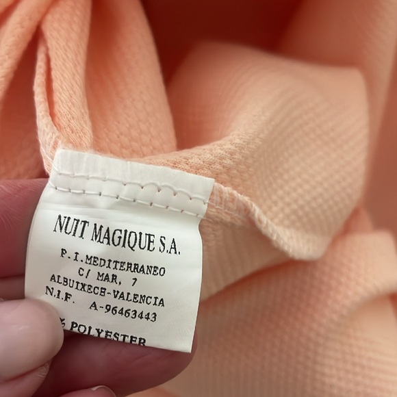 NWT Nuit Magique peach color button down short sleeve robe size L - Picture 11 of 11